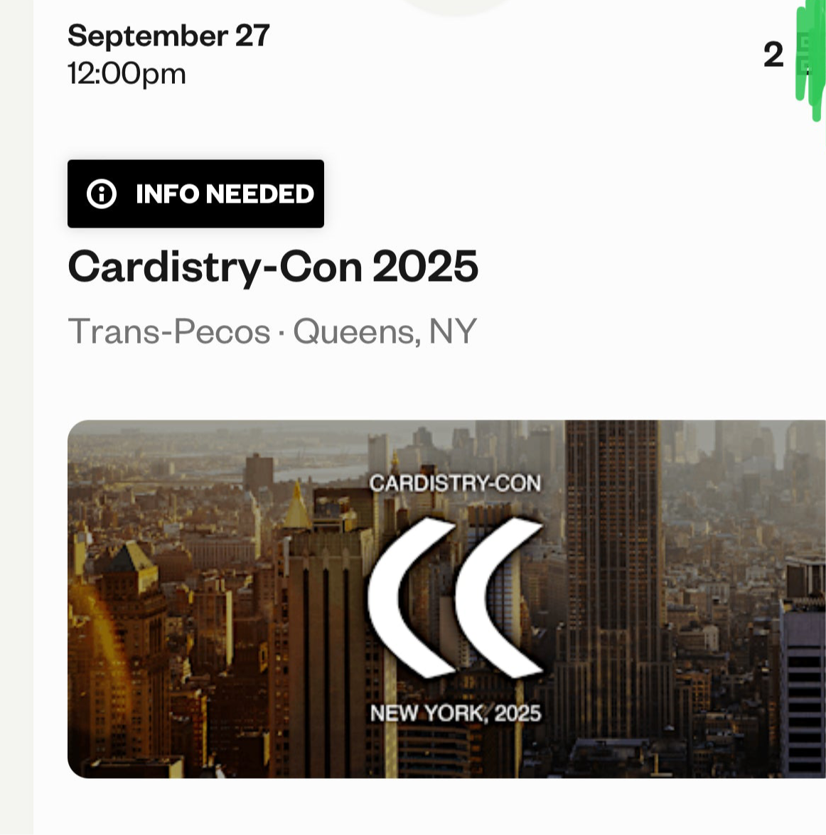 CC ticket for New York