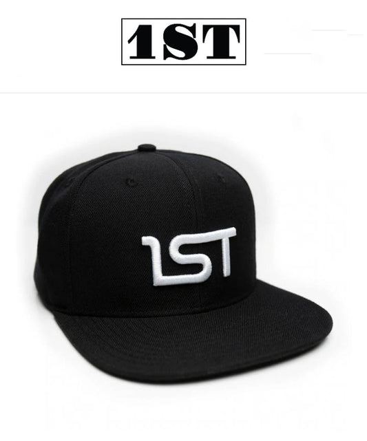 1st snapback white logo hat